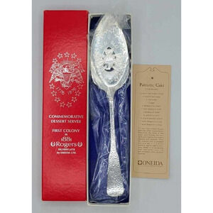 New! Vintage 1881 Rogers Oneida Silver Plated Bicentennial Cake Dessert Server
